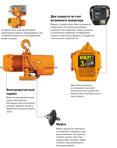 Таль OCALIFT M05-02D 5т 6м М5 380в инверторное управление скоростью две скорости