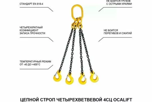Строп OCALIFT 4СЦ 11,2т 3м цепной четырехветвевой т8